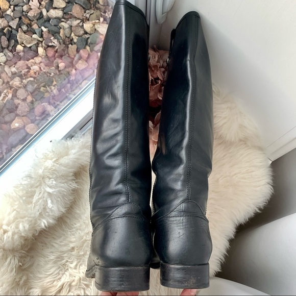 FRYE Melissa Button Black Tall Shaft Leather Boot - Picture 7 of 15